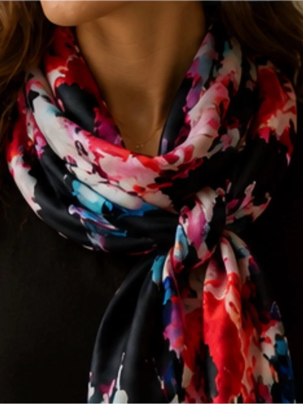 Kate Spade 100% Silk Floral Fringe Scarf Shawl Wrap 30.5